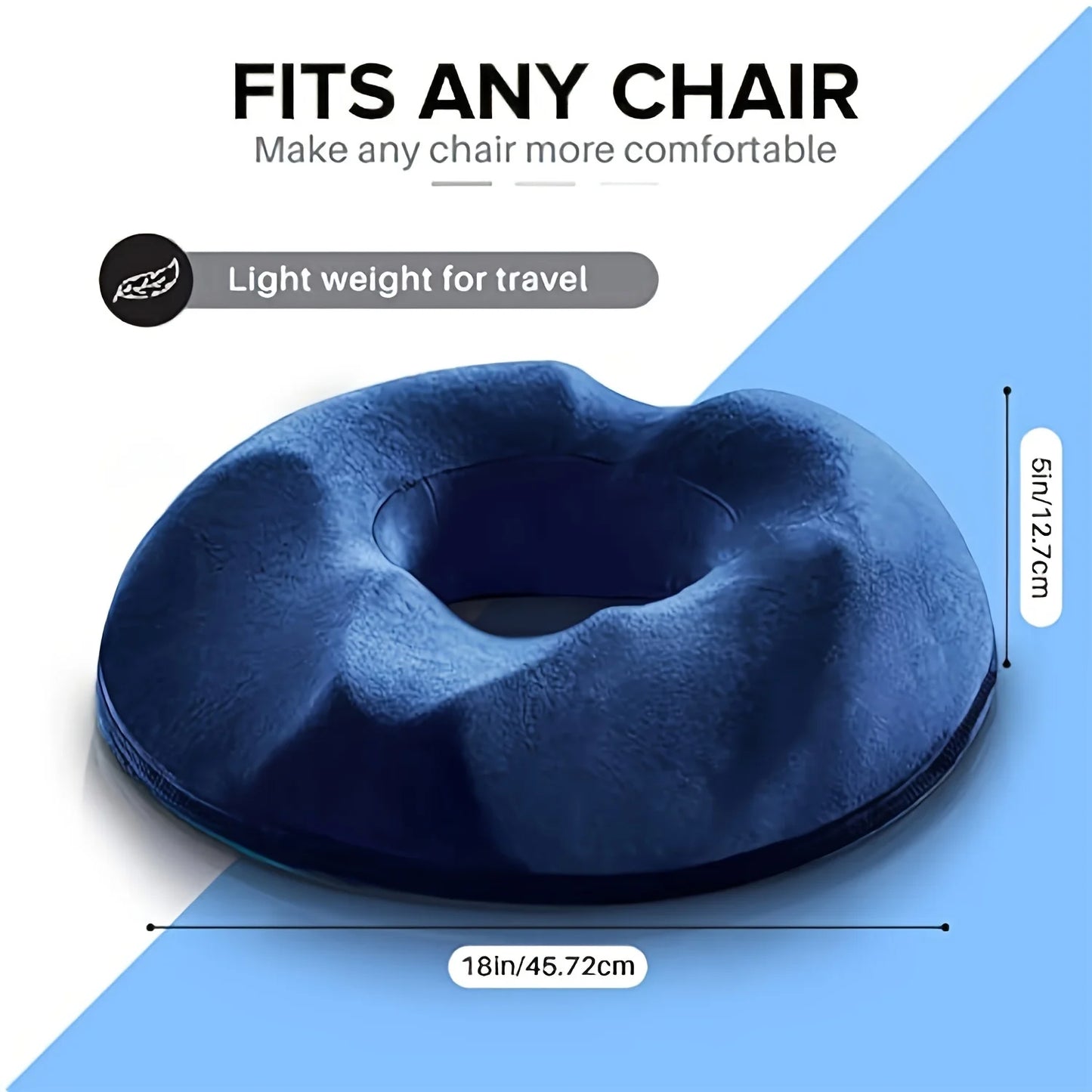 Memory Foam Donut Pillow - Orthopedic Coccyx Tailbone Cushion for Hemorrhoid Relief - ZOOMNSTORE