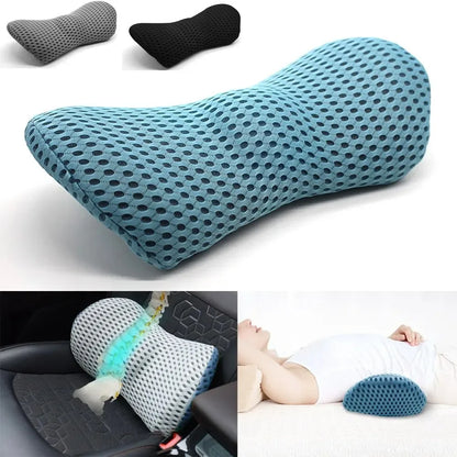 Memory Foam Lumbar Pillow - Ergonomic Car Seat Cushion for Posture Support - ZOOMNSTORE