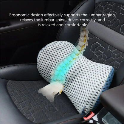 Memory Foam Lumbar Pillow - Ergonomic Car Seat Cushion for Posture Support - ZOOMNSTORE