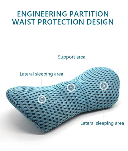 Memory Foam Lumbar Pillow - Ergonomic Car Seat Cushion for Posture Support - ZOOMNSTORE
