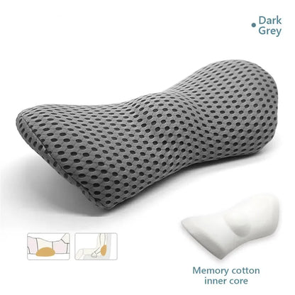 Memory Foam Lumbar Pillow - Ergonomic Car Seat Cushion for Posture Support - ZOOMNSTORE