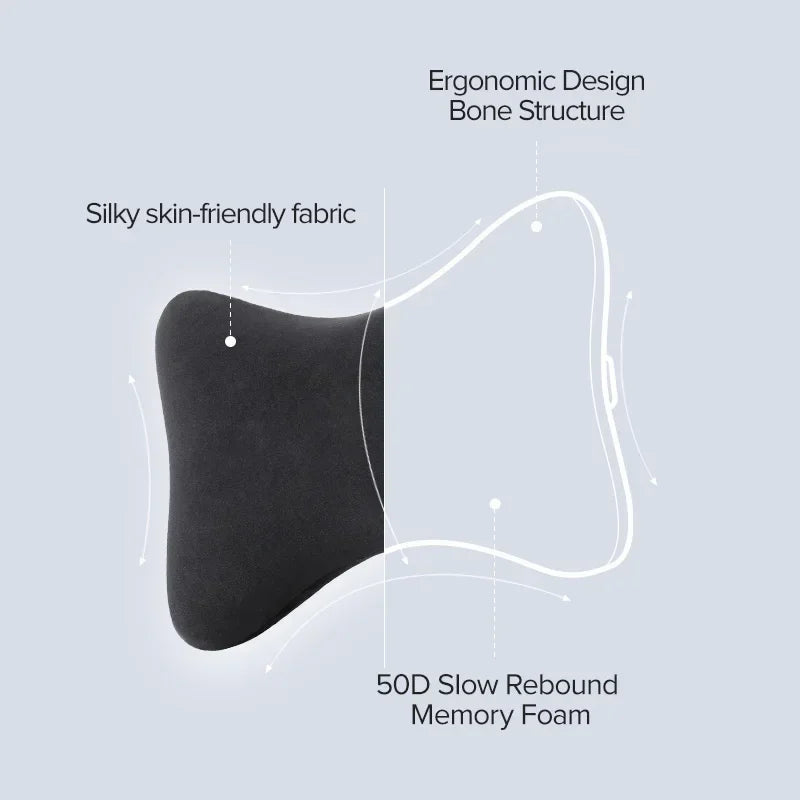 Memory Foam Neck Pillow - Adjustable Car Seat Cushion With Waist Support - ZOOMNSTORE