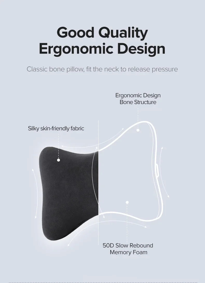 Memory Foam Neck Pillow - Adjustable Car Seat Cushion With Waist Support - ZOOMNSTORE