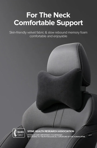 Memory Foam Neck Pillow - Adjustable Car Seat Cushion With Waist Support - ZOOMNSTORE