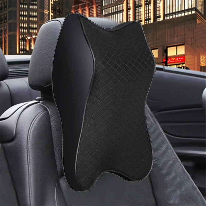 Memory Foam Neck Pillow - Breathable Car Headrest Cushion for Travel Support - ZOOMNSTORE
