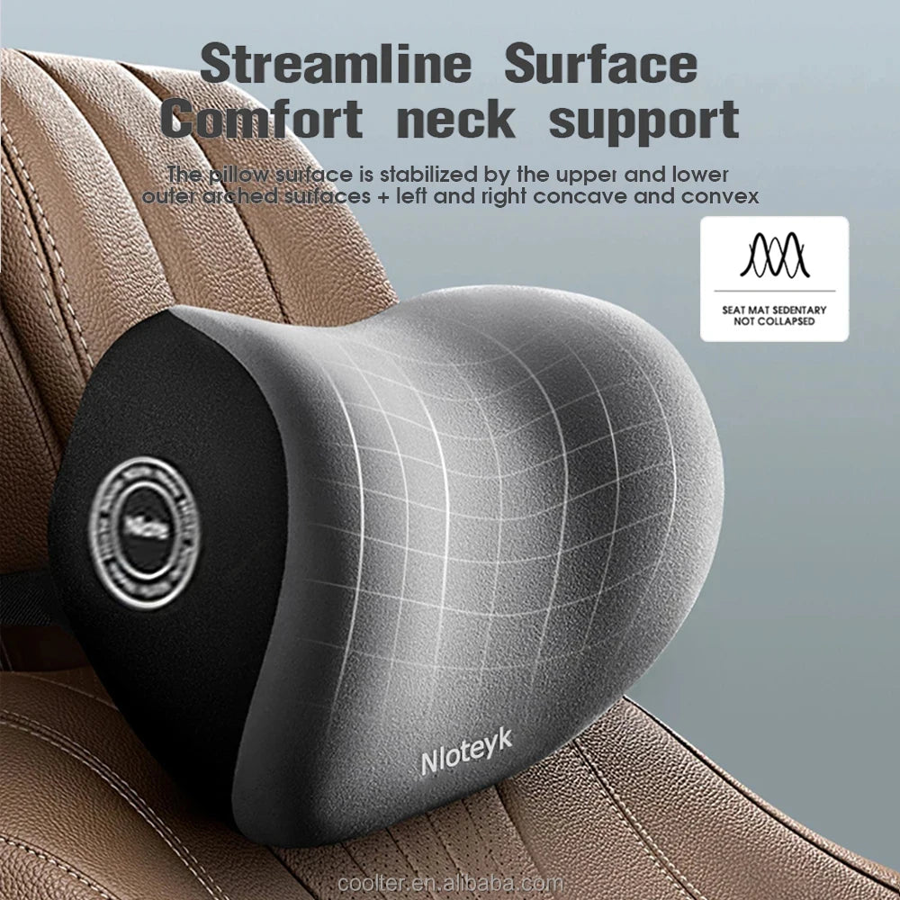 Memory Foam Neck Pillow - Car Lumbar Backrest Cushion | Ergonomic Support - ZOOMNSTORE