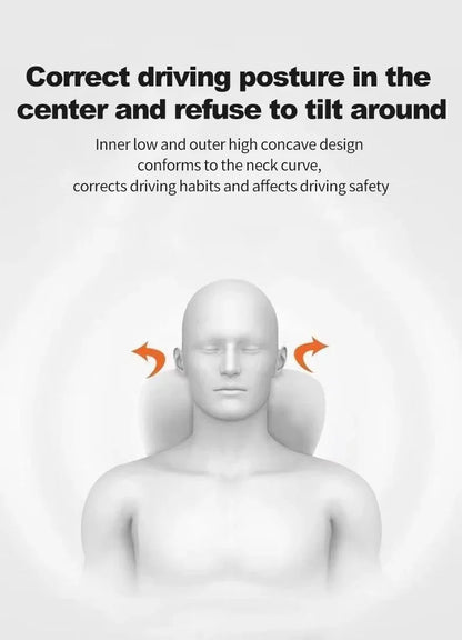 Memory Foam Neck Pillow - Car Lumbar Backrest Cushion | Ergonomic Support - ZOOMNSTORE