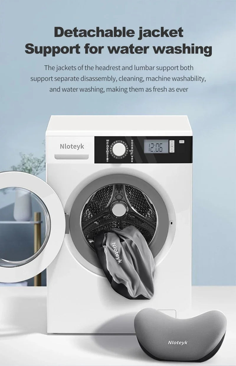 Memory Foam Neck Pillow - Car Lumbar Backrest Cushion | Ergonomic Support - ZOOMNSTORE