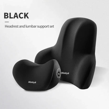 Memory Foam Neck Pillow - Car Lumbar Backrest Cushion | Ergonomic Support - ZOOMNSTORE