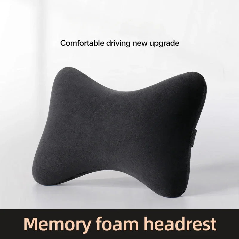 Memory Foam Neck Pillow - Adjustable Car Neck Support & Lumbar Cushion - ZOOMNSTORE