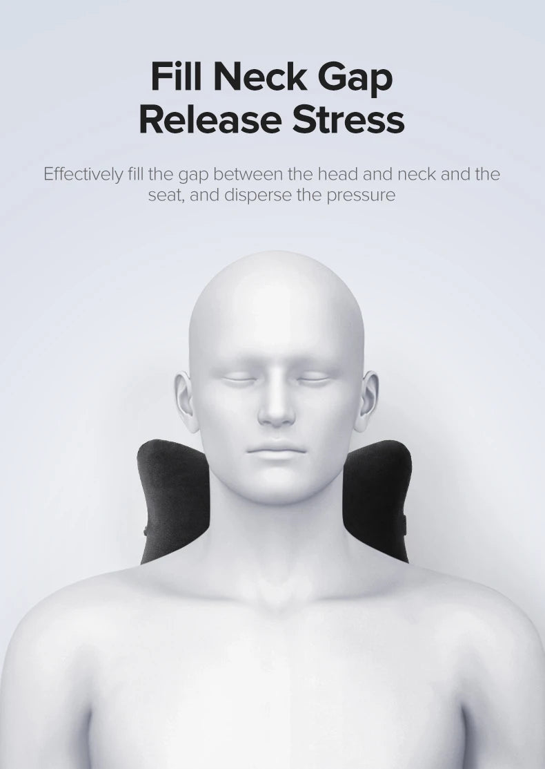 Memory Foam Neck Pillow - Adjustable Car Neck Support & Lumbar Cushion - ZOOMNSTORE