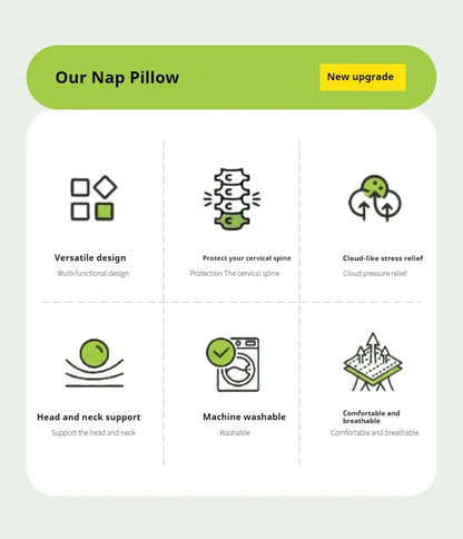 Memory Foam Neck Pillow - Ergonomic Headrest Pillow for Office Chair | Neck Support Cushion - ZOOMNSTORE