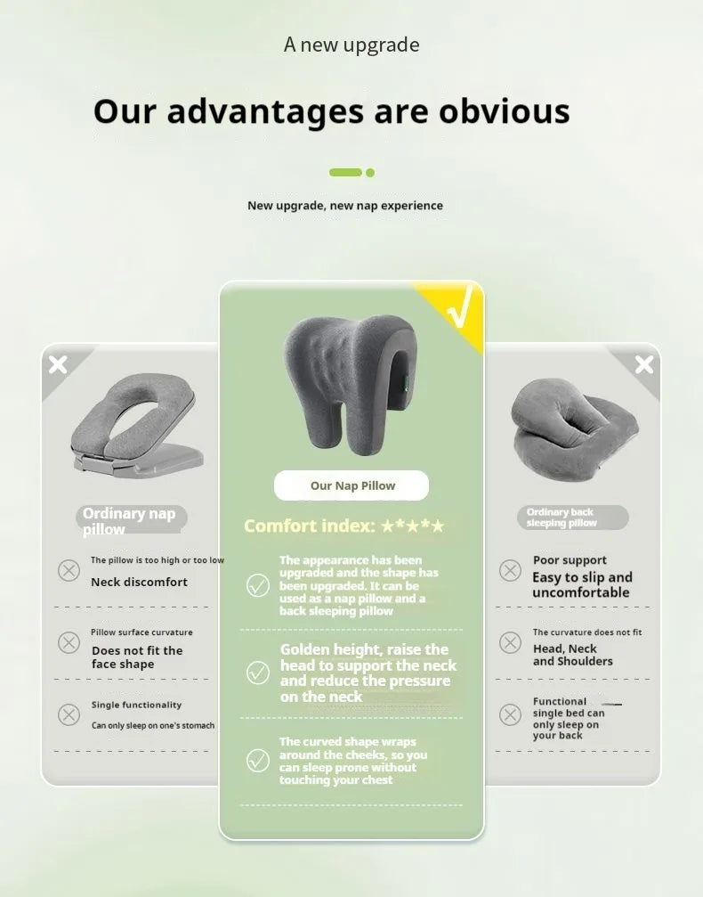 Memory Foam Neck Pillow - Ergonomic Headrest Pillow for Office Chair | Neck Support Cushion - ZOOMNSTORE