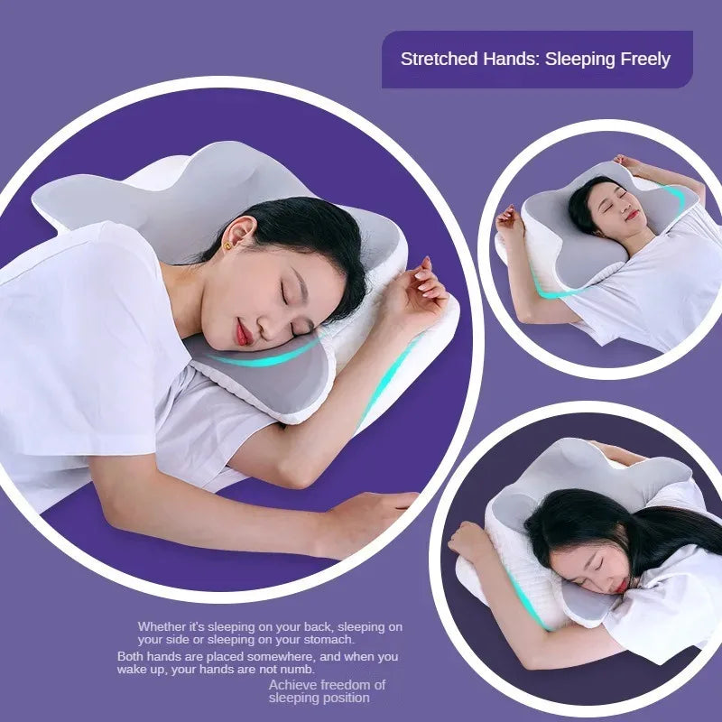 Memory Foam Neck Pillow | Ergonomic Neck Support Contour Sleeping Pillow - ZOOMNSTORE