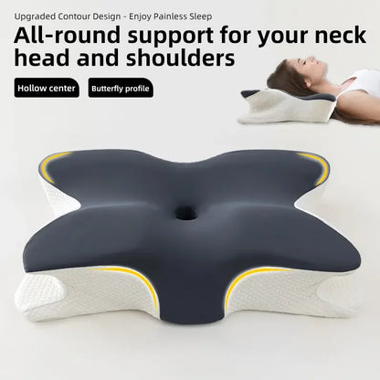 Memory Foam Neck Pillow - Orthopedic Butterfly Shape Cervical Support Cushion - ZOOMNSTORE