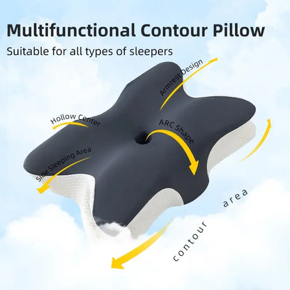 Memory Foam Neck Pillow - Orthopedic Butterfly Shape Cervical Support Cushion - ZOOMNSTORE