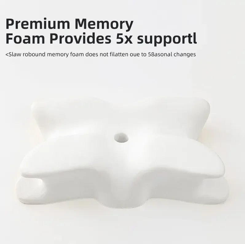 Memory Foam Neck Pillow - Orthopedic Butterfly Shape Cervical Support Cushion - ZOOMNSTORE