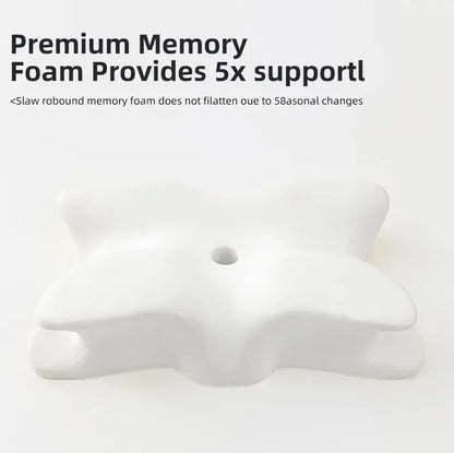 Memory Foam Neck Pillow - Orthopedic Butterfly Shape Cervical Support Cushion - ZOOMNSTORE