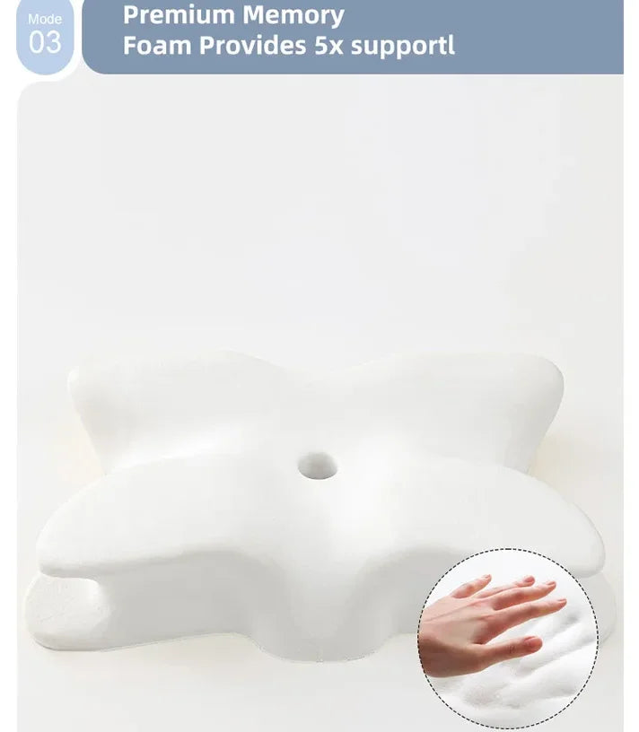 Memory Foam Neck Pillow - Orthopedic Butterfly Shape Cervical Support Cushion - ZOOMNSTORE