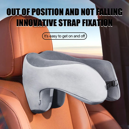 Memory Foam Neck Pillow – U Shaped Travel Cushion for Car & Airplane Comfort - ZOOMNSTORE