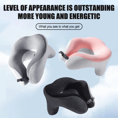 Memory Foam Neck Pillow – U Shaped Travel Cushion for Car & Airplane Comfort - ZOOMNSTORE
