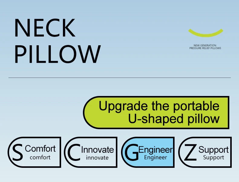 Memory Foam Neck Pillow – U Shaped Travel Cushion for Car & Airplane Comfort - ZOOMNSTORE