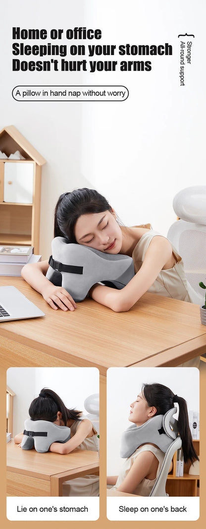 Memory Foam Neck Pillow – U Shaped Travel Cushion for Car & Airplane Comfort - ZOOMNSTORE