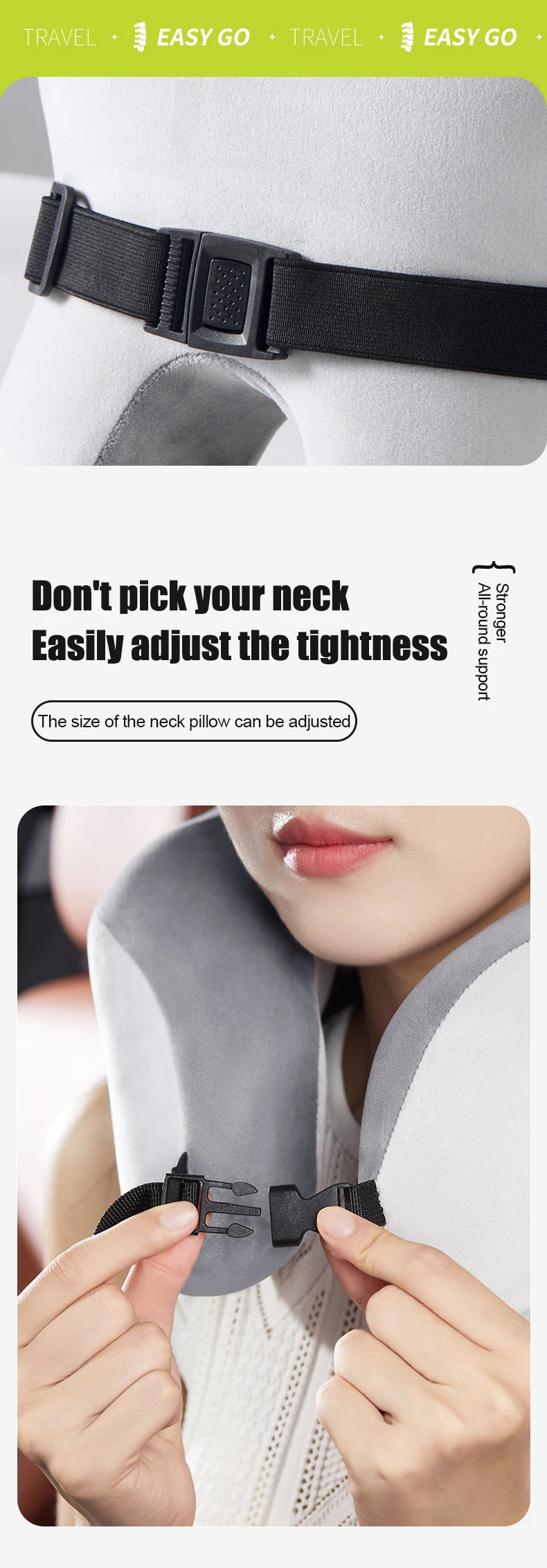 Memory Foam Neck Pillow – U Shaped Travel Cushion for Car & Airplane Comfort - ZOOMNSTORE