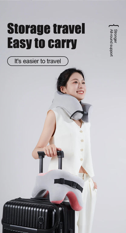 Memory Foam Neck Pillow – U Shaped Travel Cushion for Car & Airplane Comfort - ZOOMNSTORE