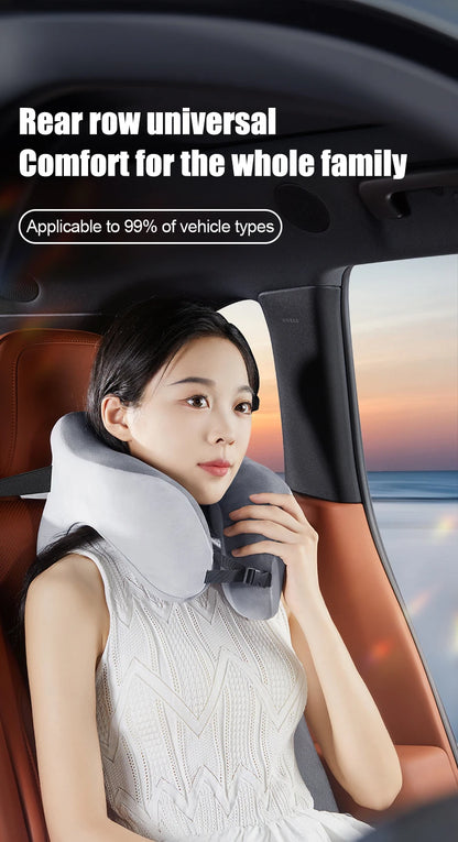 Memory Foam Neck Pillow – U Shaped Travel Cushion for Car & Airplane Comfort - ZOOMNSTORE