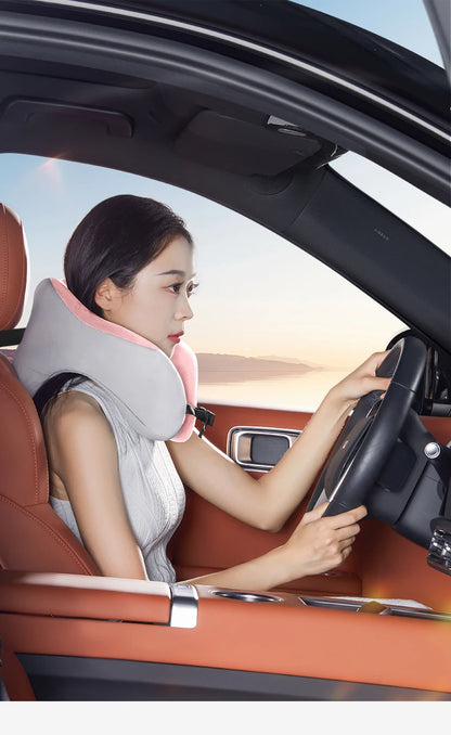 Memory Foam Neck Pillow – U Shaped Travel Cushion for Car & Airplane Comfort - ZOOMNSTORE