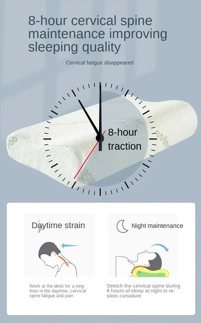 Memory Foam Pillow - Bamboo Fiber Orthopedic Neck Support | Slow Rebound Foam - ZOOMNSTORE