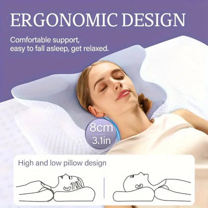 Memory Foam Pillow - Butterfly Shaped Orthopedic Neck Support for Pain Relief - ZOOMNSTORE