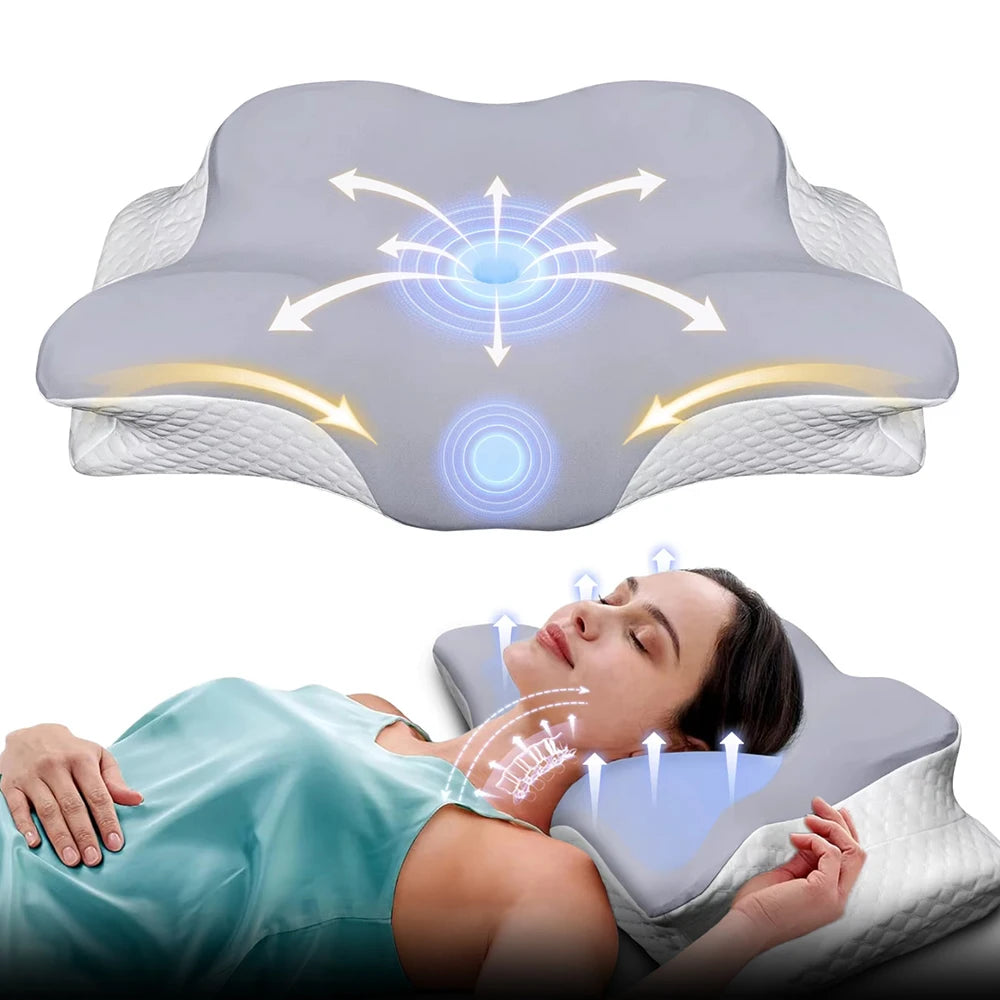 Memory Foam Pillow - Butterfly Shaped Orthopedic Neck Support for Pain Relief - ZOOMNSTORE