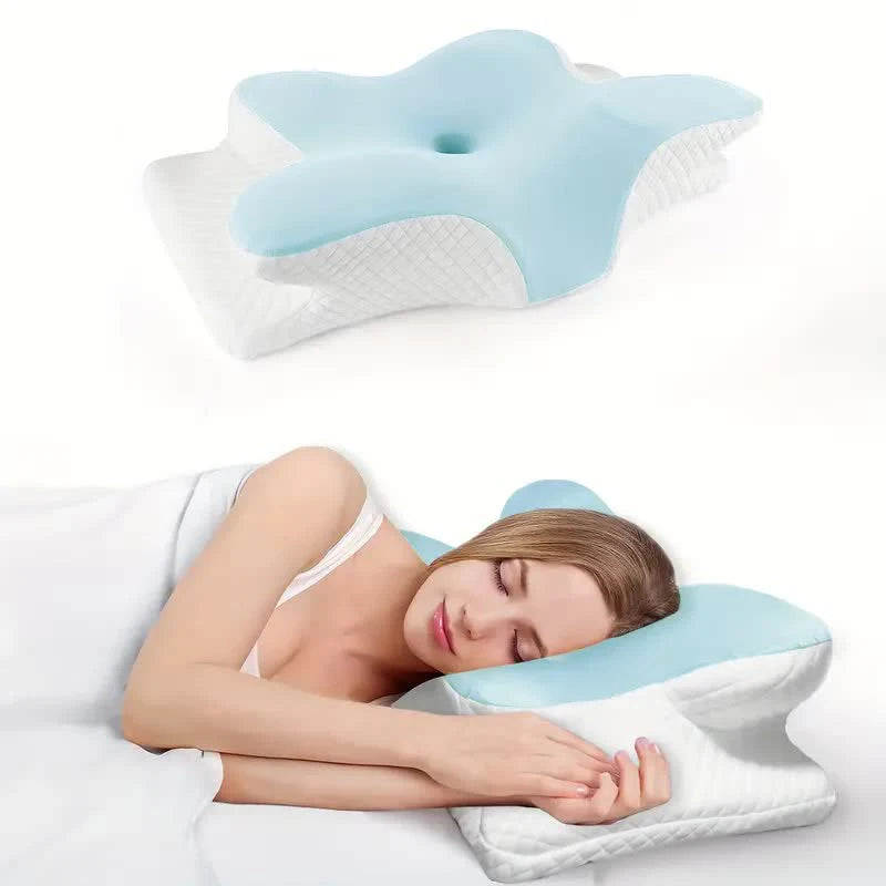 Memory Foam Pillow - Butterfly Shaped Orthopedic Neck Support for Pain Relief - ZOOMNSTORE