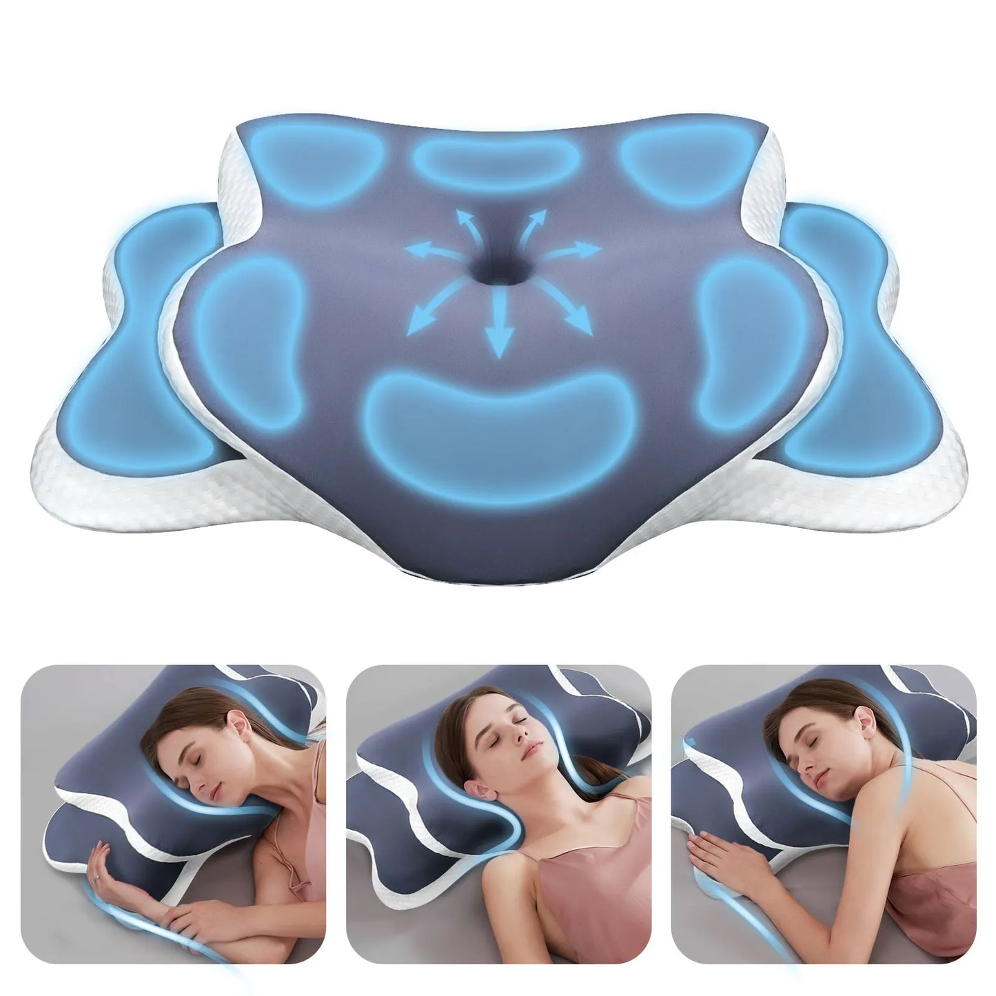 Memory Foam Pillow – Cervical Neck Support Pillow for Side, Back & Stomach Sleepers - ZOOMNSTORE