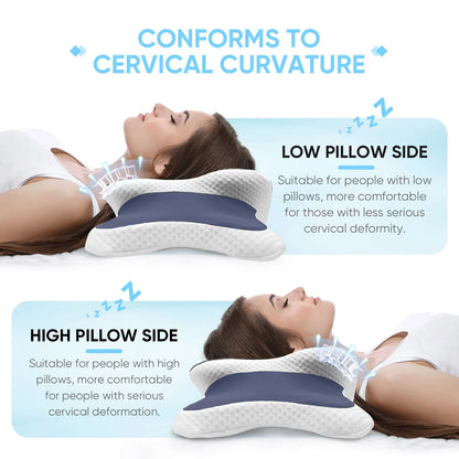 Memory Foam Pillow – Cervical Neck Support Pillow for Side, Back & Stomach Sleepers - ZOOMNSTORE