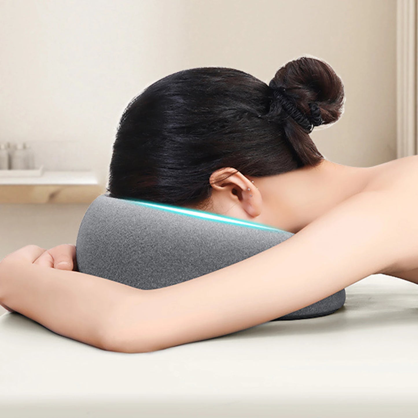 Memory Foam Pillow - Ergonomic Lying Down Face Rest Cushion with Breathable Headrest - ZOOMNSTORE