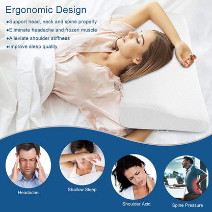 Memory Foam Pillow - Orthopedic Neck Support Butterfly Shaped Cervical Relief - ZOOMNSTORE