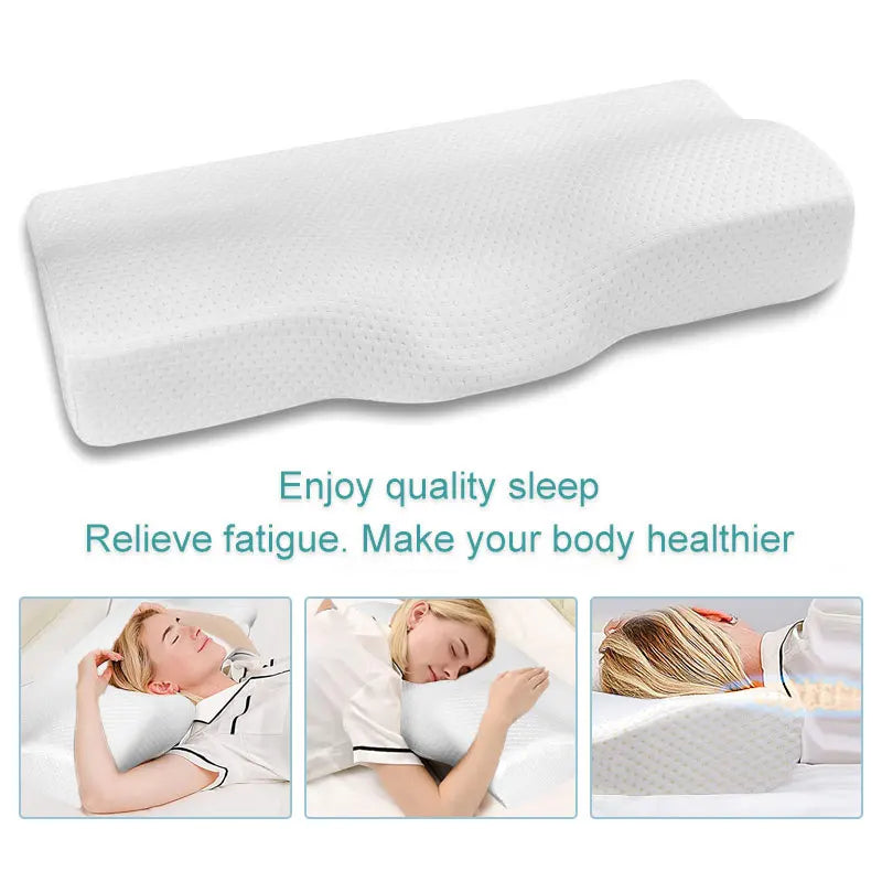 Memory Foam Pillow - Orthopedic Neck Support Butterfly Shaped Cervical Relief - ZOOMNSTORE