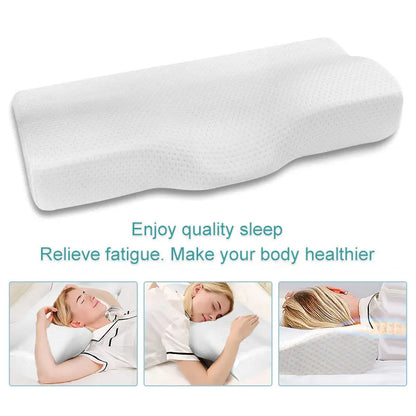 Memory Foam Pillow - Orthopedic Neck Support Butterfly Shaped Cervical Relief - ZOOMNSTORE