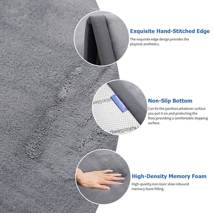 Memory Foam Playpen Mat - 3cm Thick Non Slip Soft Velvet Kids Rug Square - ZOOMNSTORE