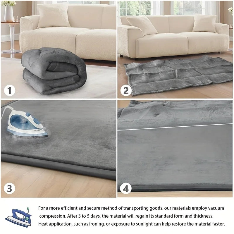 Memory Foam Playpen Mat - 3cm Thick Non Slip Soft Velvet Kids Rug Square - ZOOMNSTORE