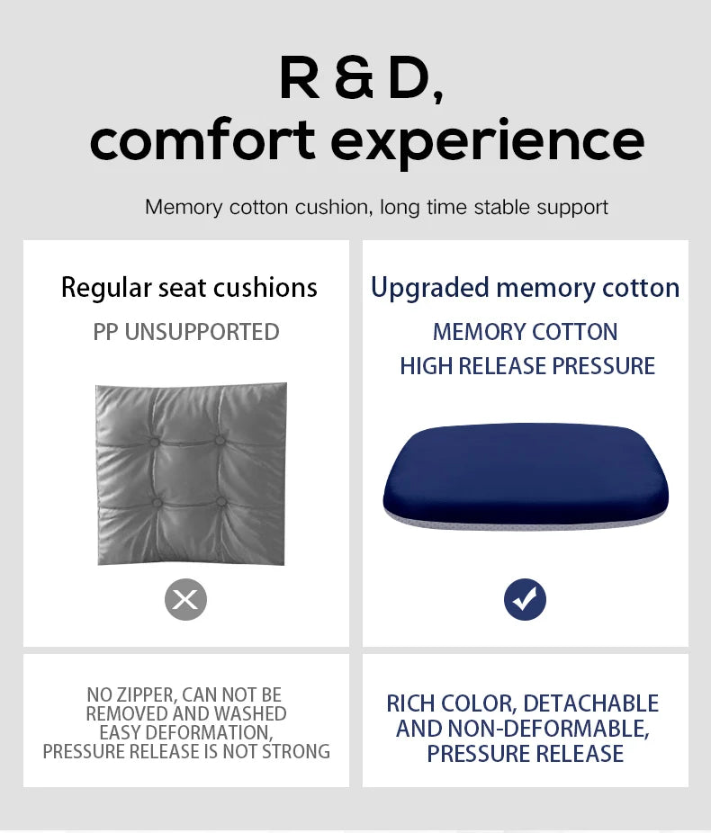 Memory Foam Seat Cushion - Ergonomic Office Chair Pad for Hemorrhoid Relief - ZOOMNSTORE