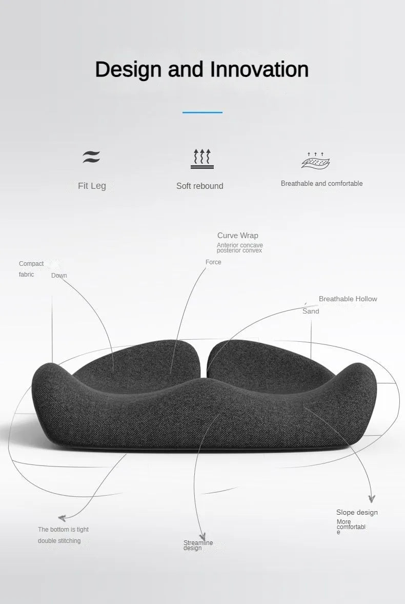 Memory Foam Seat Cushion - Orthopedic Coccyx Comfort Pad for Office & Car - ZOOMNSTORE