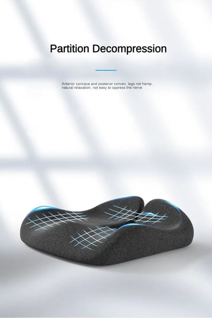 Memory Foam Seat Cushion - Orthopedic Coccyx Comfort Pad for Office & Car - ZOOMNSTORE