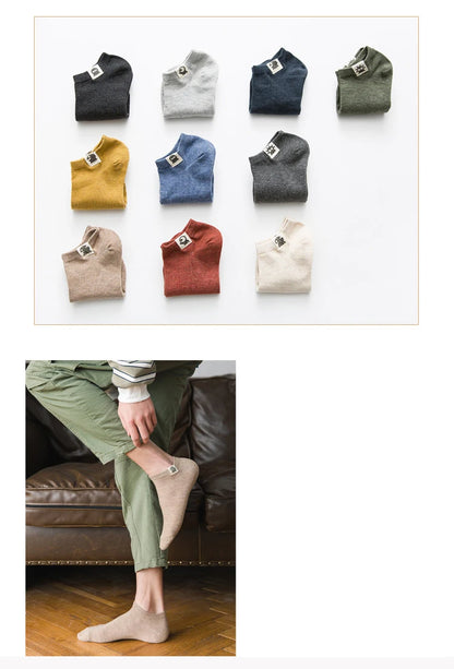 Men Ankle Socks 10 Pairs | Large Size Thin Low Cut Cotton Spandex Summer Breathable Casual Wear - ZOOMNSTORE