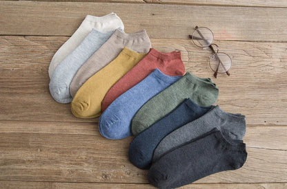 Men Ankle Socks 10 Pairs | Large Size Thin Low Cut Cotton Spandex Summer Breathable Casual Wear - ZOOMNSTORE