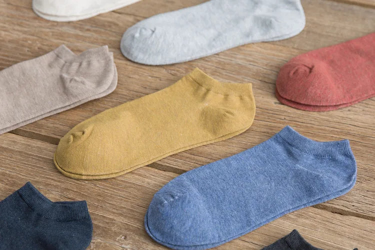 Men Ankle Socks 10 Pairs | Large Size Thin Low Cut Cotton Spandex Summer Breathable Casual Wear - ZOOMNSTORE