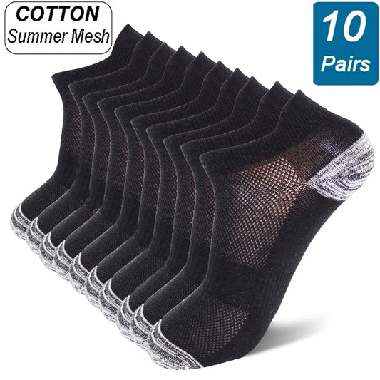 Men Ankle Socks – Breathable Summer Mesh Sports Socks, Plus Size 44-48 - ZOOMNSTORE